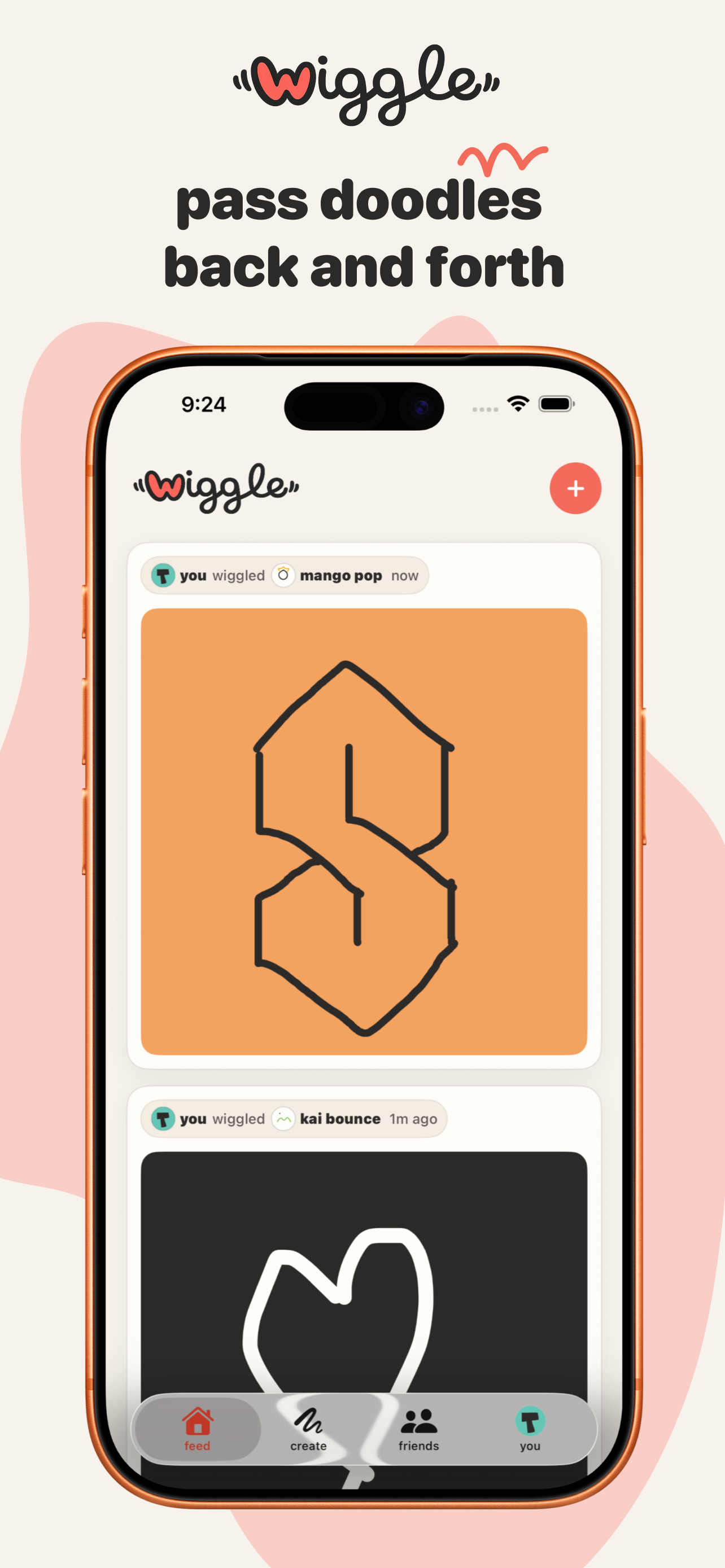 Wiggle App Store image saying pass doodles back and forth